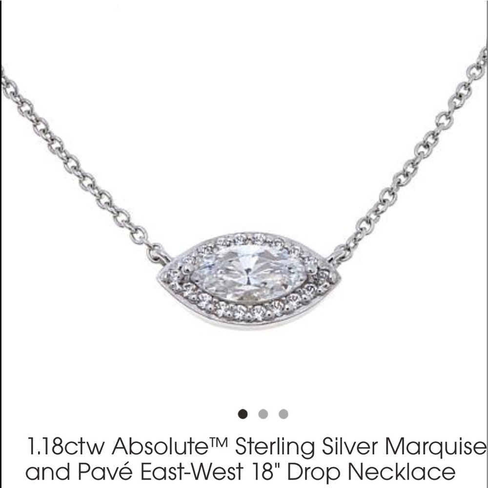 Sterling Silver Marquise&Pave necklace